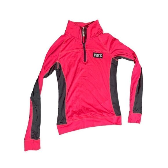 Womens Victoria Secrets PINK Halp Zip Shirt SZ XS - Picture 1 of 16